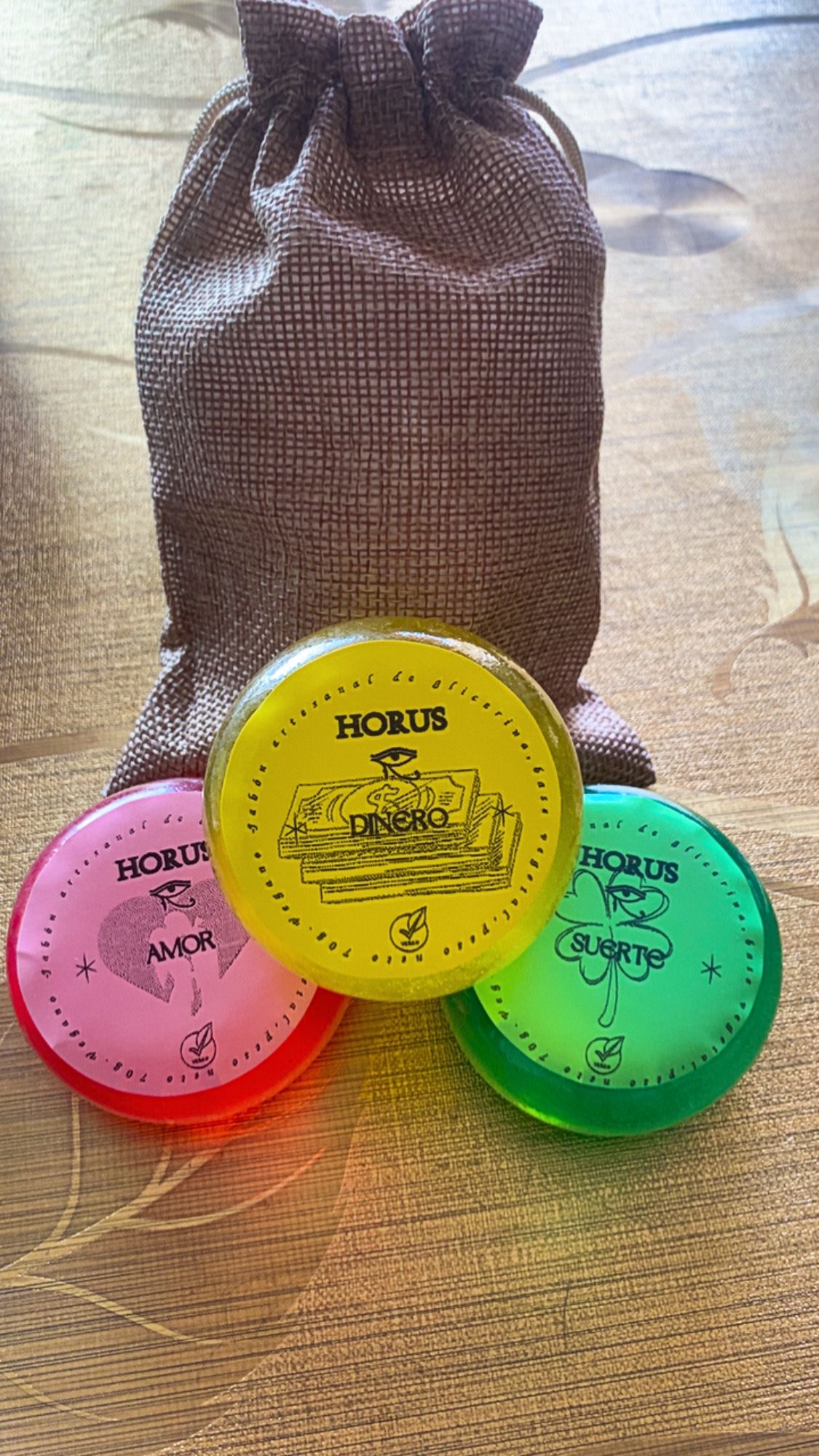 KIT OF 3 ESOTERIC SOAPS FOR LOVE, MONEY AND LUCK