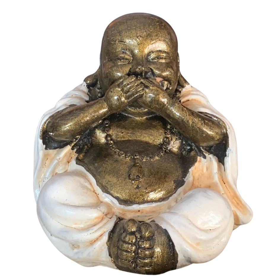 WISE BUDDHA KEEP SILENT — WHITE